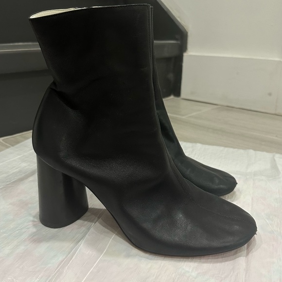 Celine Elliptic Nappa Lambskin Leather Black Heeled Ankle Boots Phoebe Philo 40 - Picture 6 of 15